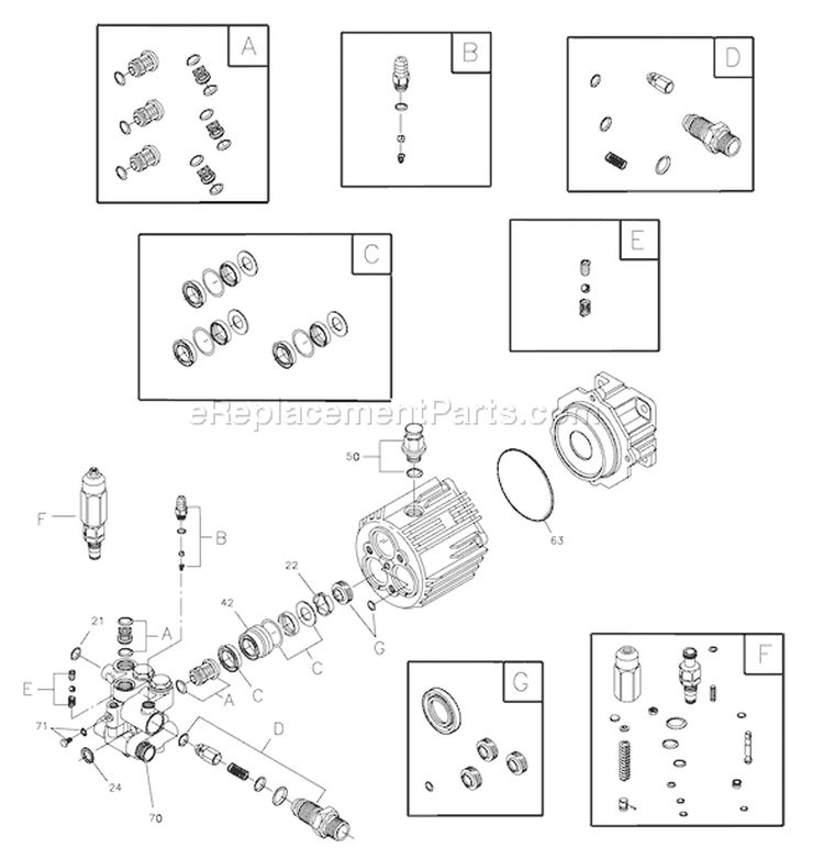 Page B Diagram and Parts List for 020364-1  Briggs and Stratton Pressure Washer